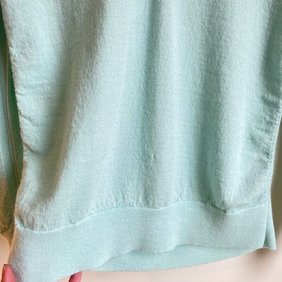 Banana Republic Womens Light Turquoise Merino Wool V-Neck Sweater, Size M - Picture 7 of 15